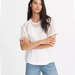 Rag & Bone White Mesh Tee